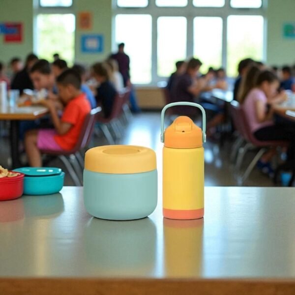insulated food jar with water bottle