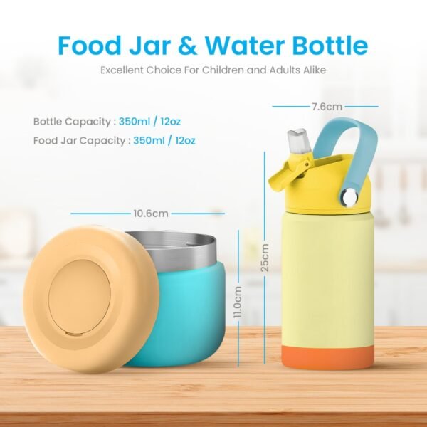 insulated food jar with water bottle