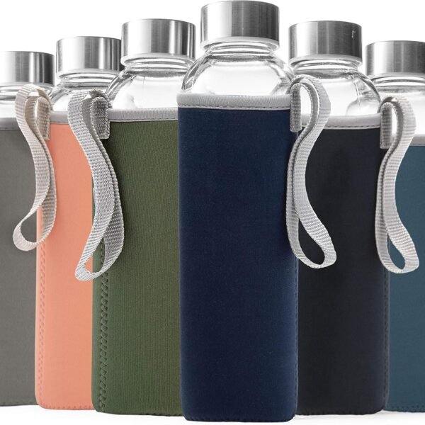 glass bottles with lids